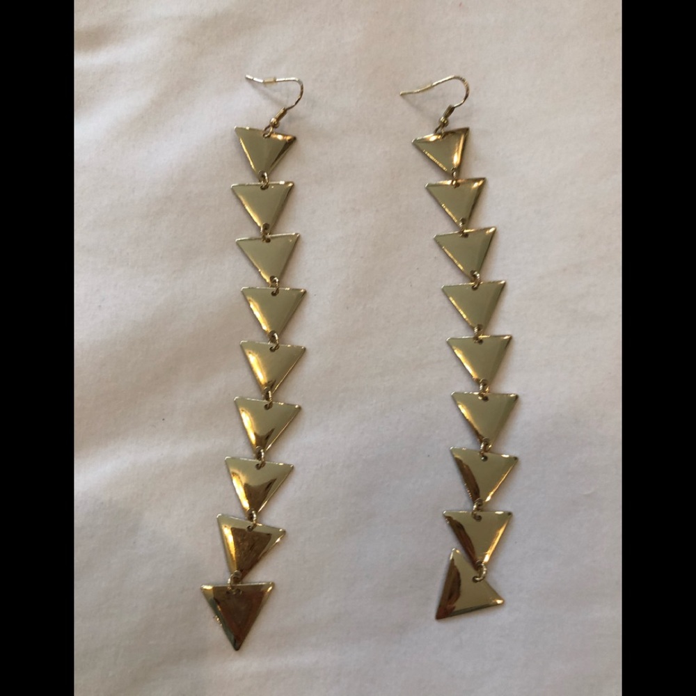 Gold triangle earrings